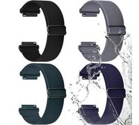 Fullmosa Pack de 4 Tressé Bracelet Montre en Nylon 20mm, bracelet de montre en Nylon étanche à l'eau et aux sueurs multiples couleurs Femme Homme