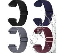 Fullmosa Pack de 4 Tressé Bracelet Montre en Nylon 20mm, bracelet de montre en Nylon étanche à l'eau et aux sueurs multiples couleurs Femme Homme