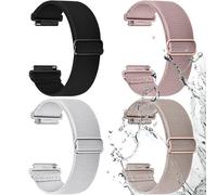 Fullmosa Pack de 4 Tressé Bracelet Montre en Nylon 22mm, bracelet de montre en Nylon étanche à l'eau et aux sueurs multiples couleurs Femme Homme