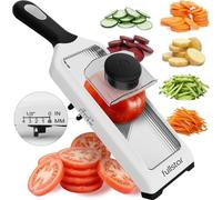 Fullstar 2-en-1 Mandoline de Cuisine et Coupe-Julienne Multifonctions - 4 Réglable Réglages d'épaisseur - Trancheur de Légumes Concombres Carottes Pommes de Terre Fruits - Cuisine Accessoires