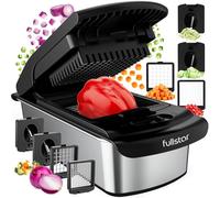 Fullstar Coupe Legumes Multifonction et Spiraliseur - Découpe en Cube - Hachoir Manuel pour Oignons Carottes Concombres Tomates Frites Pommes de Terre - Cuisine Accessoires