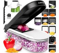 Fullstar Pro Core - Coupe Légumes, Mandoline Cuisine et Râpe - 10 Lames | Découpe Julienne & Râpeuse à Légumes et Fromage - Coupe Oignon & Frites Multifonctions - Cuisine Accessoires (10-en-1, Blanc)