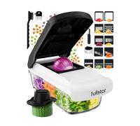 Fullstar Pro Core - Coupe Légumes, Mandoline Cuisine et Râpe - 14 Lames | Découpe Julienne & Râpeuse à Légumes et Fromage - Coupe Oignon & Frites Multifonctions - Cuisine Accessoires (14-en-1, Blanc)