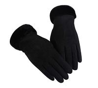 Fulltime Winter Warm Gloves for Women, Women's Gloves in Autumn and Winter Windproof Warm Plus Velvet Gloves (Black, Free size), Noir, Taille unique
