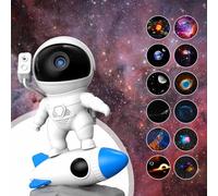 Fulluky Astronaute Projecteur ciel étoilé avec lumière de nuit, Galaxy Light avec 12 lentilles, projecteur astronaute pour enfants et adultes, projecteur ciel étoilé (fusée)