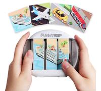 Fullware Puzzle 3D rotatif pour enfants de 3, 4, 5, 6, 7 ans, 4 puzzles en 1, jeu portable pour voyage, voitures et avion, développement de la motricité fine, jeu éducatif pour garçons et filles à