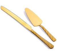 FULLYWARE Ensemble de découpe de gâteau en Acier Inoxydable, Comprenant Un Couteau à gâteau et Une spatule, pour Mariage, Anniversaire et fête