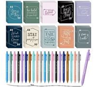 Fulmoon Lot de 120 blocs-notes inspirants avec citation de motivation - Verset de la Bible - Stylos à bille à encre noire pour enseignant, étudiant, école, bureau, rentrée scolaire
