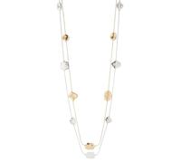 FULU AUTUMN Collier Femme Argent/Or Long Sautoir Chaîne Double Rang avec Perles Grosse Bijoux Fantaisie Cadeau pour Maman(G and S)