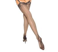FULUJIDI Bas Bas Hauts De Cuisse pour Femmes Couleur Unie Tricot Tissu Couture Arrière Bas Élégants Taille Unique Gris