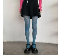 FULUJIDI Bas Doux Mignon Collants Punk Style Cuisse Haut Bas Bas Collant Sexy Maille Résille Collants Coloré Évidé Bas Taille Unique Lakeblue