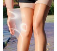 FULUJIDI Bas Mince Respirant Médias Huile Brillant Soyeux Transparent Nylon Cuisse Haut Bas pour Jarretière Taille Unique Café