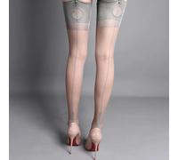 FULUJIDI Bas Vintage Large Sexy Bas Talon Soie Bas Lingerie Sexy Genou Haut Chaussettes pour Porte-Jarretelles Taille Unique Gris