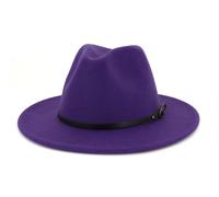 FULUJIDI Chapeaux Fedora Trilby Chapeau Fedora Chapeau Femmes Hommes Vintage Felted Jazz Top Chapeaux Dames Tendance Partie Cap 59To61Cm Violet
