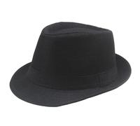 FULUJIDI Chapeaux Fedora Trilby Chapeau Lin Curled Jazz Hat Retro Top Hat en Plein Air Plaine Lin Massif Pare Soleil Chapeau Partie Fedoras Cap Noir