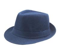 FULUJIDI Chapeaux Fedora Trilby Chapeau Lin Recroquevillé Jazz Chapeau Rétro Chapeau Haut en Plein Air Plaine Lin Massif Pare-Soleil Chapeau Partie Fedoras Cap Marine