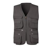 FULUJIDI Gilets Manteaux sans Manche Veste Gilet De Pêche pour Homme Débardeur Multi-Poches pour Photographie Grand Gilet 6XL Vert Armée Foncé