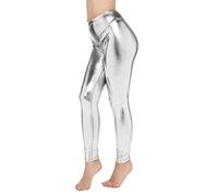 FULUJIDI Jeans Hose Femmes Pantalon en Cuir Brillant Taille Haute en Cuir Leggings Sexy Pantalon Femmes Épais Stretch Pantalon XXL Argent
