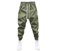 FULUJIDI Pantalons De Survêtement Hommes Pantalon De Taille Moyenne Pantalon Décontracté À Taille Élastique avec Poches Doux Respirant Cheville Bandée pour Simple L Vert