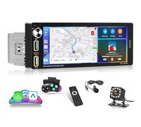 Fuluku 1 Din Autoradio avec Wireless Carplay Android Auto, 6.9 Pouces HD Touch Screen Radio Voiture avec Bluetooth/USB/FM/RDS/EQ/Mirror Link/Caméra de recul/SWC/MIC