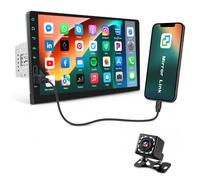 Fuluku 1 DIN Autoradio Ecran Tactile 9" avec Bluetooth Mains Libres | Support FM, Mirror Link, SWC, USB, EQ, Caméra de Recul