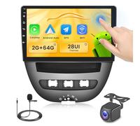 Fuluku 2+64G Android 13 Autoradio pour Toyota Aygo/Peugeot 107/Citroen C1 2004-2014 avec sans Fil Carplay Android Auto, Ecran Tactile 10.1 Pouces avec Bluetooth/WiFi/GPS/Caméra de Recul/FM/RDS/SWC