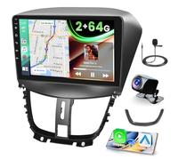 Fuluku 2+64G Android Radio pour Peugeot 207 2006-2015 avec Wireless Carpaly&Android Auto, 9'' IPS Touchscreen Radio Voiture avec Bluetooth/GPS/Caméra de recul/FM/WiFi/SWC/26UI