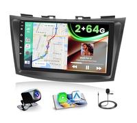 Fuluku 2+64G Android Radio pour Suzuki Swift 2011-2017 avec Wireless Carplay&Android Auto, 9'' IPS Touch Screen Radio Voiture avec Bluetooth/GPS/Caméra de recul/FM/WiFi/SWC/26UI