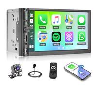 Fuluku 2 DIN Autoradio avec Wireless CarPlay&Android Auto& MirrorLink, 7 Pouces Touch Screen Radio Voiture avec Bluetooth/FM/AUX/TF/Caméra de Recul/SWC