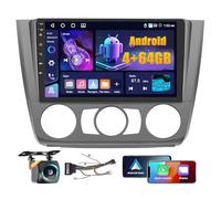 Fuluku 4+64G Android Autoradio pour BMW 1 Series E81 E82 E87 E88 2004-2012 avec Wireless Carplay & Android Auto, 9'' IPS Touch Screen Radio Voiture avec Bluetooth 5.0/GPS/Caméra de recul/FM/WiFi/SWC