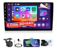Fuluku 8Core 4+64G【Support de Carte SIM】 2 Din Autoradio Android 13 Radio avec sans Fil Carplay Android Auto Écran Tactile 9 Pouces avec Bluetooth/GPS/WiFi/Caméra de Recul/FM/AM/SWC