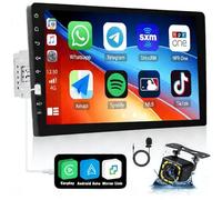 Fuluku 9 Pouces Autoradio1 Din avec Carplay Android Auto Mirror Link, Poste Radio Voiture Bluetooth Supports FM/AM SWC Caméra de Recul Mic Entrée USB TF/USB/AUX