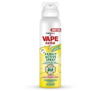 FUMAKILLA VAPE DERM FAMILY Active SPRAY, Spray anti-crevaison à base d'Icaridine, prêt à l'emploi, nouvelle technologie "Bag on Valve", n'utilise pas de gaz propulseurs nocifs et inflammables, 125 ml