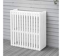 FUMANYI Cache Climatiseur Exterieur, Support De Climatiseur en Bois, Support De Fleur en Bois, Climatisation Cadre Décoratif, Stand De Fleurs en Bois Extérieur, Support De Fleur De Persienne