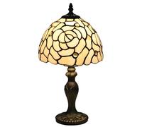 FUMAT Lampe Tiffany Vintage en Vitrail - Décorative, de Bureau, Chevet, Lecture et Table - Pour Chambre et Salon - Avec Ampoule E27
