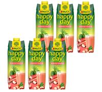 Fumée Happy Day Rhubarbe Jus de Fruits Fruité Herbe 1000ml 6er Pack