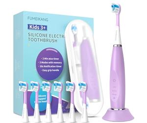 FUMEIKANG Brosses à dents électriques pour enfants Sonic Brosse à dents rechargeable pour garçons et filles Brosse à dents électrique avec minuteur intelligent 3 4 5 6 7 8 9 10 11 12 (Violet)