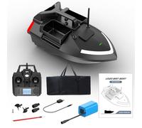 FUMENG Bateau d'appâts GPS Smart RC, Croisière Automatique Double Moteur Trois Hoppers Grand Capacité LED Night Light Bateau (V020-12000mAh)