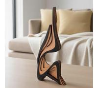 Fumete Sculpture abstraite en bois moderne du milieu du siècle - Décoration de table moderne - Objets décoratifs pour cheminée, bibliothèque, commode, salon, bureau et table d'entrée