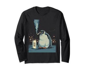 Fumeur Amusant de Pingouin bière, Pingouin Manche Longue