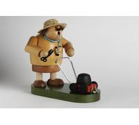 Fumeur Jardinier Avec Tondeuse BxTxH= 13x19x18cm NEUF Fumeur Figurine