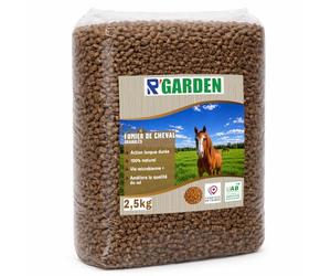 Fumier de Cheval Granulé - Engrais Naturel Riche pour Jardin, Potager & Plantes - Fabriqué en France (2.5KG)