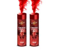 Fumigène a Main 1 MINUTE couleur Rouge - Lot de 2 - Allumage Frottoir, durée 60 secondes, fumigene artifice coRouge