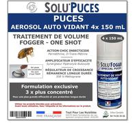 Fumigène spécial Puces SOLU'PUCES - Lot de 4 aérosols de 150ml