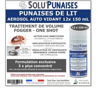 Fumigène spécial Punaises de lit - SOLU'PUNAISES - Lot de 12 Aérosols de 150ml