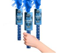 Fumigène Torche a Main 45 secondes couleur Bleu - Lot de 3 - Déclenchement à Mèche, durée 45 sec, fumigene couBleu