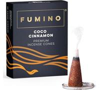 Fumino Cônes Encens Naturel Parfum Coco Cannelle - 15 Cônes Encens Frais Masala Agarbatti Joss Smoke - Fragrances pour Relaxation, Méditation, Détente et Décoration Intérieure