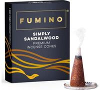 Fumino Cônes Encens Refoulement Naturel Parfum Bois de Sandal Pur - 15 Cônes Encens Frais Masala Agarbatti Joss Smoke - Fragrances pour Relaxation, Méditation, Détente et Décoration Intérieure