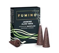 Fumino Cônes Encens Refoulement Naturel Parfum Jasmin Aloe Vera - 15 Cônes Encens Frais Masala Agarbatti Joss Smoke - Fragrances pour Relaxation, Méditation, Détente et Décoration Intérieure