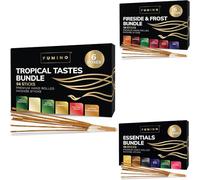 Fumino Encens Baton Méga-Pack de 18 Boîtes 252 Bâtonnets (90g) Faits Main, Senteur Masala Agarbatti Joss pour la Relaxation et la Méditation - Encens Japonais Tierra Zen - Encensoir